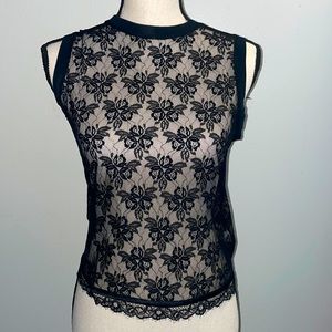 VINTAGE Black Sheer Dolce & Gabbana Lace Top